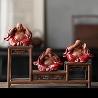 Amazon｜七福神の置物 布袋様 小型（言わない・聞かない・見ない